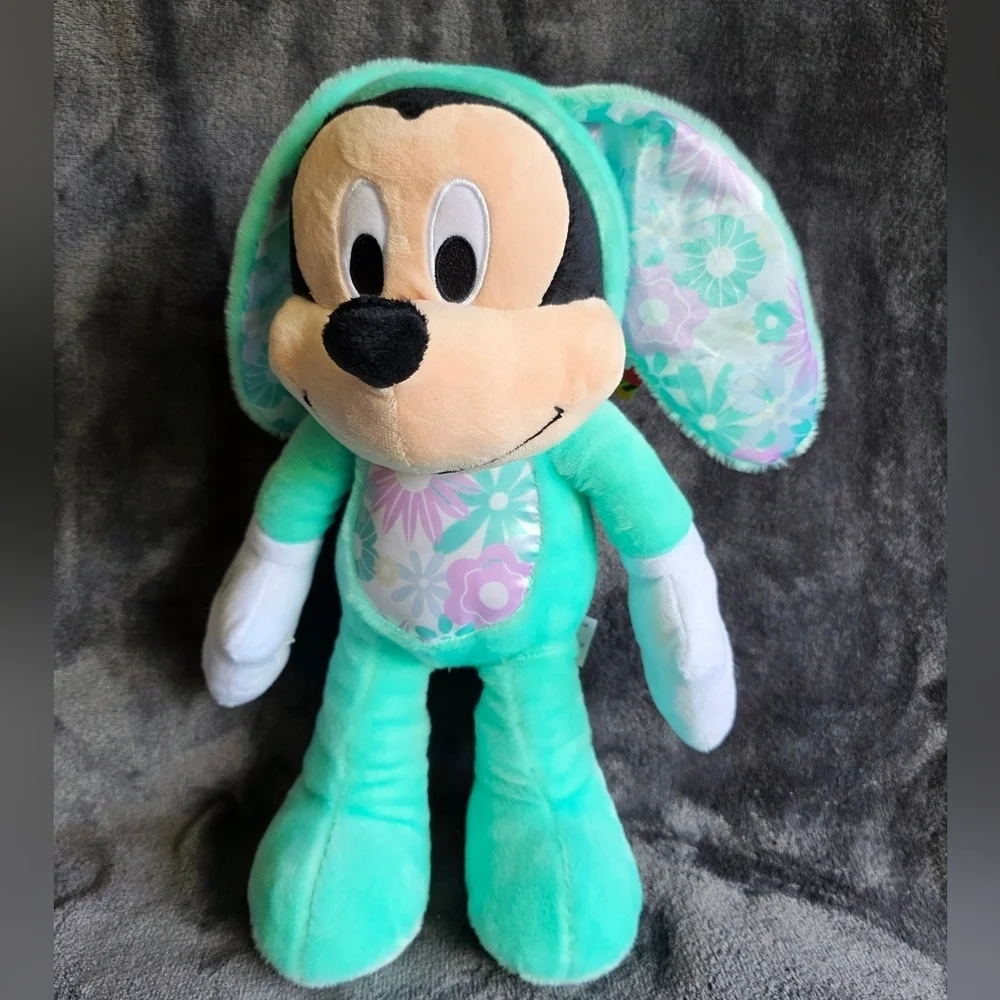 New original Disney store Easter Bunny medium Plush Mickey Mouse with bunny ears